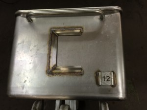 Stainless steel bins with identification card holders