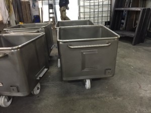 Stainless steel bins with identification card holders1